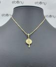 Conjunto pingente abebe oxum + corrente banhado ouro