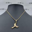 Conjunto pingente cauda + corrente banhado à ouro 18k