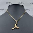 Conjunto pingente cauda + corrente banhado à ouro 18k