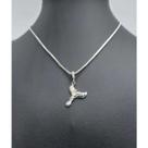 Conjunto pingente cauda + corrente banhado à rhodium