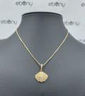 Conjunto pingente concha + corrente banhado à ouro Conjunto pingente concha + corrente banhado à ouro
