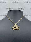 Conjunto pingente coroa xangô + corrente banhado ouro Conjunto pingente coroa xangô + corrente banhado ouro