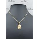 Conjunto pingente coruja + corrente banhado à ouro 18k