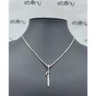 Conjunto pingente espada ogum + corrente banhado rhod