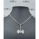 Conjunto pingente machado xangô + corrente banhado r