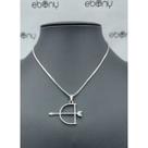 Conjunto pingente ofá oxóssi + corrente banhado rhod