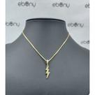 Conjunto pingente raio de iansã + corrente banhado ouro