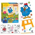 Conjunto Pintura Galinha Pintadinha Cavalete Infantil Telas Mdf Guache - NIG Brinquedos
