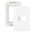 Conjunto Placa 4x2 1 posto horizontal + suporte branco - MarGirius B3