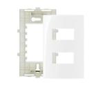 Conjunto Placa 4X2 2 Postos Separados + Suporte Branco - MarGirius Sleek Conjunto Placa 4X2 2 Postos Separados + Suporte Branco - MarGirius Sleek