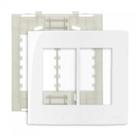 Conjunto Placa 4X4 6 Postos Horizontal Br C/ Suporte