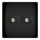Conjunto Placa 4x4 C/ 2 Conector Tv Preto Fosco Fame Black
