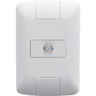 Conjunto Placa com tomada TV Sat Aria Branca - Tramontina