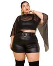 Conjunto Plus size 3 Peças material sintético Bata Tule Cinto 0681 - Conjunto Plus size 3 Peças material sintético Bata Tule Cinto 0681 -