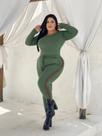 Conjunto Plus Size Calça e Blusa Manga Longa Viés de Oncinha