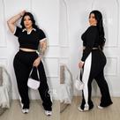Conjunto Plus Size Calça e Cropped Casual Ribana Premium Confortável Estiloso Outono Inverno Conjunto Plus Size Calça e Cropped Casual Ribana Premium Confortável Estiloso Outono Inverno