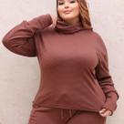 Conjunto Plus Size Canelado Outono Inverno Tamanho Grande