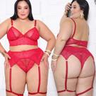 Conjunto Plus Size Cinta Liga Sem Bojo Aro Sustentação Renda Calcinha Fio Conjunto Plus Size Cinta Liga Sem Bojo Aro Sustentação Renda Calcinha Fio