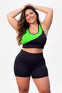 Conjunto Plus Size Feminino Academia Cintura Alta Top Cropped e Short Veste 48 ao 50