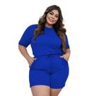 Conjunto Plus Size Feminino Blusa e Short Malha Viscolycra