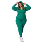 Conjunto Plus Size Feminino Calça Blusa Capuz Inverno 48 52