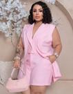 Conjunto Plus Size Feminino Colete Duplo E Short Casual Conjunto Plus Size Feminino Colete Duplo E Short Casual
