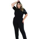 Conjunto Plus Size feminino Paetê e Calça Malha Confortável