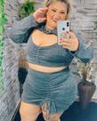 Conjunto PLUS size lurex veste do 46 ao 54