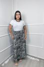 Conjunto Plus Size Saia Longa Zebra Moda Evangélica