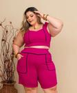 Conjunto PLUS SIZE Short pedal+cropped em scuba
