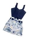 Conjunto Plus Size Short Saia Estampado Cropped Botão 0055 Conjunto Plus Size Short Saia Estampado Cropped Botão 0055