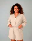 Conjunto Plus Size Viscomida, Camisa E Shorts Confortável Conjunto Plus Size Viscomida, Camisa E Shorts Confortável