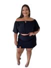 Conjunto Plus Sizes de Short Saia e Cropped (Veste do 48 ao 52)