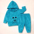 Conjunto Plush Bebê Menino Capuz Cachorrinho Toque Macio Cor:verdeTamanho:G