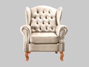 Conjunto Poltrona com Puff Imperador Chesterfield Decoração Retrô Vintage