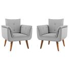 Conjunto Poltrona Decorativa Japeri Linha Cinza