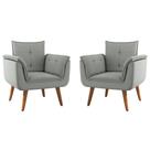 Conjunto Poltrona Decorativa Japeri Linha Grafite