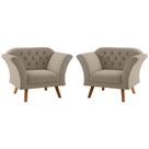 Conjunto Poltrona Decorativa Roseira Inca Castor Conjunto Poltrona Decorativa Roseira Inca Castor
