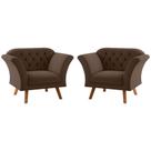 Conjunto Poltrona Decorativa Roseira Inca Marrom