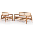 Conjunto Poltrona e Sofá 02 Lugares Alba Encosto Tela - 78426