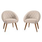 Conjunto Poltrona para Sala de Recepção Celina Inca Areia