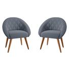 Conjunto Poltrona para Sala de Recepção Celina Inca Chumbo