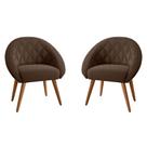Conjunto Poltrona para Sala de Recepção Celina Inca Marrom