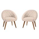 Conjunto Poltrona para Sala de Recepção Celina Linha Bege