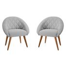 Conjunto Poltrona para Sala de Recepção Celina Linha Cinza