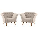 Conjunto Poltrona para Sala de Recepção Moreira Inca Areia Conjunto Poltrona para Sala de Recepção Moreira Inca Areia