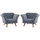 Conjunto Poltrona para Sala de Recepção Moreira Inca Chumbo Conjunto Poltrona para Sala de Recepção Moreira Inca Chumbo