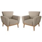 Conjunto Poltrona para Sala de Recepção Viana Inca Castor