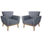 Conjunto Poltrona para Sala de Recepção Viana Inca Chumbo Conjunto Poltrona para Sala de Recepção Viana Inca Chumbo