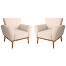 Conjunto Poltrona para Sala de Recepção Viana Linha Bege